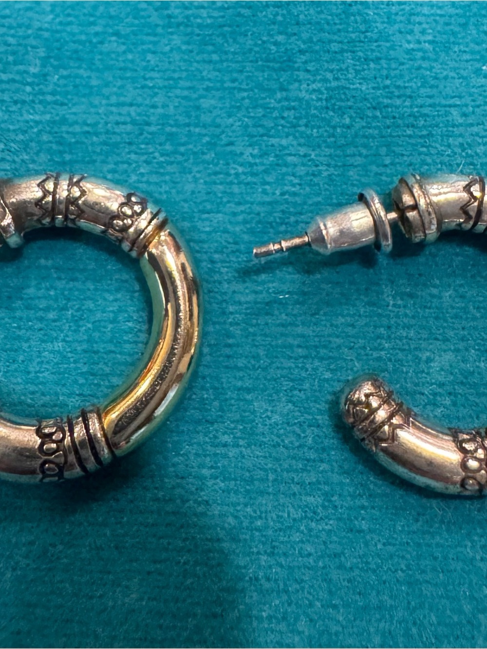 Brighton Two Tone Hoop Earrings - Picture 3 of 4